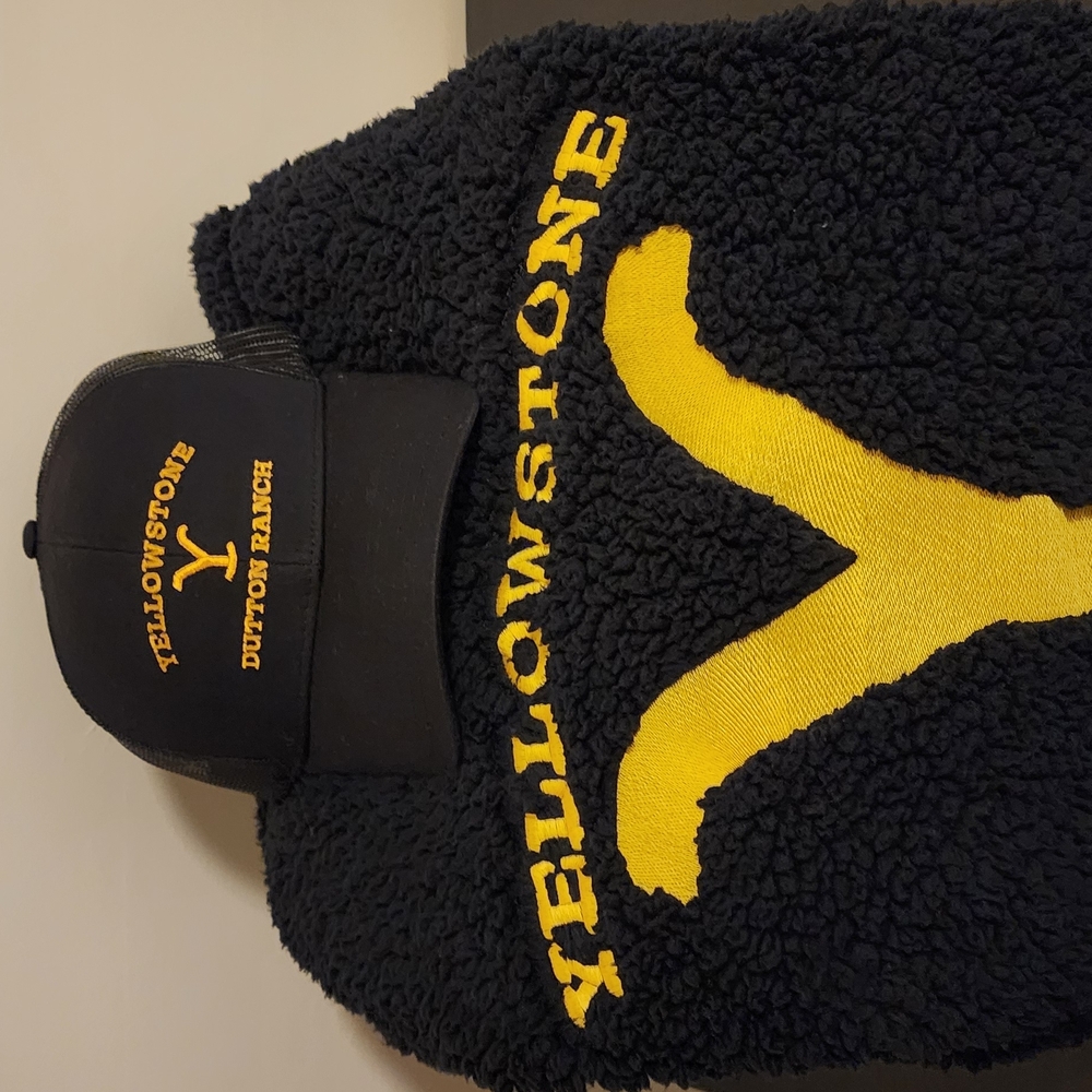 Yellowstone Dutton Ranch Black and Yellow Hat and Jacket